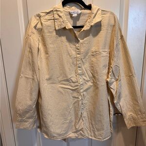 Old Navy Yellow and White Striped Shirt